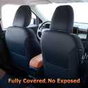 Carlimeki Leather Seat Covers Custom Fit for Maverick 2022-2026, Compatible with XL, XLT, Lobo, Lariat, Tremor Model - Armrest Covers Included - Faux Leather, Fully Covered, Fit Like a Glove, Desert Brown & Navy Blue