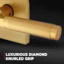 Kwikset Prava Interior Privacy Door Knurled Handle with Lock, Door Lever for Bathroom and Bedroom, Satin Brass, Reversible Keyless Push Button Lock Door Lever, with Microban Protection