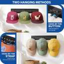 2 x EIMMBD 2 Pack Hat Organizer for Baseball Caps, Detachable DIY Hat Holder Hat Rack Hold up to 22 Hats, Cap Holder Hat Hangers for Wall Closet Door Bedroom(Black)