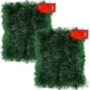 TURNMEON 2 Pack Total 66 Foot Christmas Garlands Greenery Decorations, Each 33 Ft Artificial Soft Green Pine Xmas Garland for Stairs Mantle Fireplace Christmas Decoration Outdoor Indoor Home Holiday