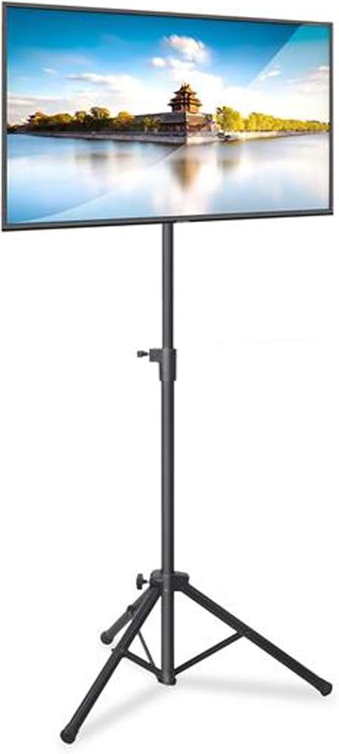 Pyle Premium LCD Flat Panel TV Tripod Stand, Portable & Foldable TV Mount for LCD/LED Flat Screen TVs up to 32", Adjustable Height, 88.8 lbs Capacity, VESA 100x200/200x200 - (PTVSTNDPT3215)