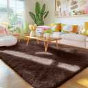 OLANLY Area Rugs for Living Room Bedroom, Machine Washable 4x5.9 ft Soft Fluffy Shaggy Bedside Rug, Indoor Floor Carpet for Kids Girls and Boys, Dorms, Nursery Rooms, Home Decor Aesthetic, Coffee