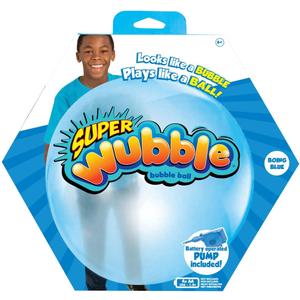 Wubble Super Bubble Ball - Blue (with Pump) | Looks Like a Bubble, Plays Like a Ball! | Inflates to 80cm Tall | Outdoor Garden Toys | Ages 6+ 