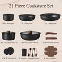 CAROTE 21pcs Pots and Pans Set Non Stick, Detachable Handle Cookware, Black, 19 Piece