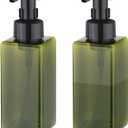 UUJOLY Foaming Soap Dispenser 650ml (22oz) Refillable Plastic Pump Bottle for Liquid Soap, Shampoo, Body Wash (2 Pcs) (Green)