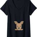 Womens Mom to Be Cute Kangaroo Joey Pregnancy Announcement V-Neck T-Shirt, XXL