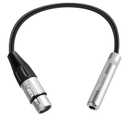 XLR Female to 1/4" Female calbe, XLR Jack to 6.35mm TS/TRS Quarter inch Audio Adapter Cord Connector Converter Metal Construction 1 feet (30 cm)