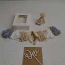 Boho Burlap Khaki Handmade 1st Birthday High Chair Banner One Cake Topper 1 Birthday Cone Hat Neutral Happy Birthday Party Decorations for Baby Boys Girls (Brown)
