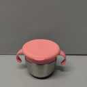 Munchkin Snack+ Stainless Steel Snack Catcher Cup with Lid, 9 Ounce, Pink, 1 Pack