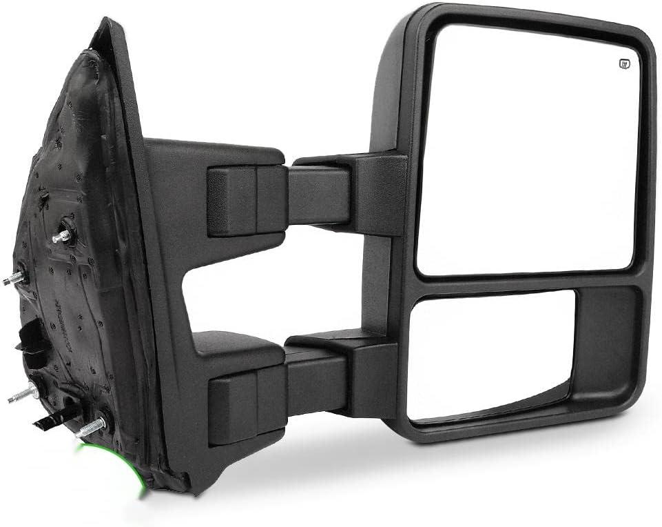 SCITOO Passenger Right Side Mirrors fit 2008-2016 For Ford For F-250 For F-350 For F-450 For F-550 Super Duty No Heated Turn Signal Manual Telescoping and Folding