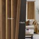90 Inch Long Curtains Velvet Gold Brown Modern Farmhouse Thermal Curtain for Summer Heat Vintage Boho Rustic Neutral Elegant Fall Drape for Bedroom Dining Room Darkening Mid Century Decor 2 Panels Set