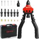 WETOLS 3 in 1 Rivet Nut Tool, Rivet Gun, Reamer Set, Professional Rivet Gun Kit with 5 Rivet Heads and 6 Metric & SAE Mandrels, Hand Riveter Tool with 50 Rivets and 60 Rivet Nuts, Sturdy Case, WE-890