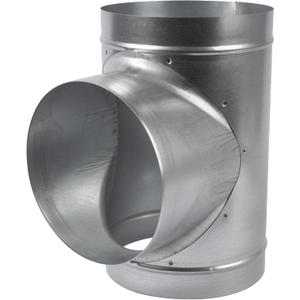 90 Degree 8 x 8 x 8 Inch T Shape Duct Splitter - Metal 3 Way Fitting Adapter - Galvanized Steel - Round Duct Hose Dryer Connector - for Home or Industrial HVAC Ventilation - Branch 8 Inch