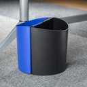 Safco Deskside Small Trash Can Recycling Bin Combo, 3 Gallon, For Kitchen, Office, Indoor Use, Black/Blue