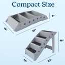 Dog Stairs - Pet Stairs with 4-Step Design for Beds, Couches, Cars - Pet Steps for Puppies, Kittens, and Small Pets by PETMAKER (Gray)