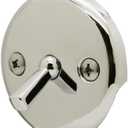 Westbrass R330-05 3-1/8 in. Two-Hole Overflow Faceplate with Trip Lever and Screws, Polished Nickel