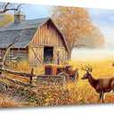 JEAWA Animal Canvas Wall Art Decor - Deer Canvas for Wall Decor, Farm Artwork Decor, Large Wall Art for Living Room Bedroom, 29x58 IN