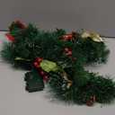 DR.DUDU Pre-lit Christmas Mailbox Swag Garland with Poinsettias Flowers, Battery Powered Lighted Christmas Artificial Garland with Pine Cone & Red Berries Holiday Decorations Indoor Outdoor