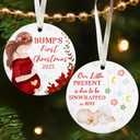 Expecting Baby Ornament 2025 - Pregnancy Announcement Gifts for Husband, Grandparents, Family, Aunt - Gifts for Expecting Parents - Ceramic Baby Bump Christmas Ornament 2025