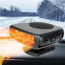 Car Heater, Portable Electronic Auto Fan Heater 12V 200W 2 in 1 Heating/Cooling Function Fast Heating Car Defrost Defogger, Black
