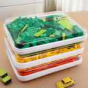 3PCS Large Clear Hard Shell Zippered Case, Diaper Bag Organizing Pouches, Waterproof Cosmetic Bag, Kid's Toy Storage Organizer Bins, Pencil Case, Christmas Storage Bins (White)