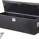 VEVOR Heavy Duty Aluminum Truck Bed Tool Box, Diamond Plate Tool Box with Side Handle and Lock Keys, Storage Toolbox Chest Organizer for Trailer, Pickup, Truck Bed, RV, 49"x15"x15", Black