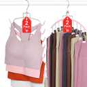 TOPIA HANGER 4 Pack Gym Clothes Organizer, 2 Pack Tank Top Hangers with 2 Pack Leggings Hangers Space Saving Hang 20 Sets Tank Top Bra with Leggings Shorts Pants for Closet Women Pink CT78P