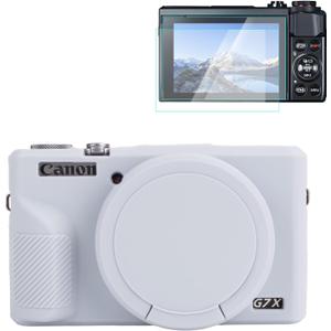 Rieibi Silicone Case For Canon G7X Mark III Case, G7X Mark III Accessories With Screen Protector, Screen Protective Film For Canon G7X Mark III Cover