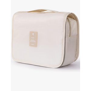 Hanging Toiletry Bag for Women, Travel Size Toiletries bags with Hook, Travel Makeup Bag for Cosmetic Storage Organizer Beige 2 Pcs