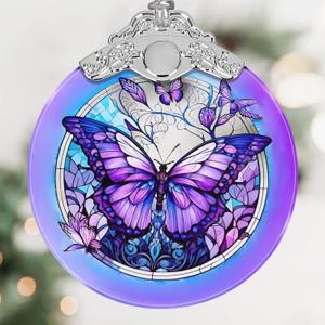 Butterfly Christmas Ornament, Stained Glass Hanging Ornament, Christmas Tree Ornaments, Christmas Decoration, Holiday Ornament, Butterfly Home Decor, Gift Exchange, Gift Idea