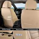 Coverado Car Seat Covers, Front Covers for Cars, Car Seat Cover Front Seats, Car Seat Protector Waterproof, Leather Car Seat Cushion, Universal Interior Covers Seat Protectors for Most Cars Beige