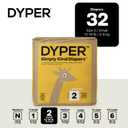 DYPER Monthly Pack Baby Diapers Size 2 (12-18 lbs) 32 Count - Leak-Proof & Plant Based, Hypoallergenic and Ultra Absorbent Size 2 Diapers for Day and Overnight Skin Protection 