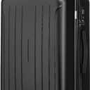 KYME 24-Inch Medium Luggage with Dual 360 Spinner Wheels Hardshell Checked TSA Approved Suitcase for Lightweight Travel (Black, 24" Checked)