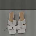 Women's Square Open Toe Sandals Low Block Chunky Heel Slip on Comfortable Casual Sandals for Daily Wear Size 8.5