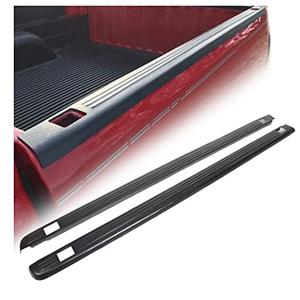 ECOTRIC Truck Bed Rail Caps W/Holes Compatible with 1999-2006 Chevrolet Silverado & GMC Sierra 1500 2500 3500 (Classic only) W/Stake Holes 6'6" Bed Black Ribbed Finish (Set of 2)