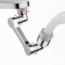 1440 Swivel Sink Extender for Faucet - Universal Kitchen Sprayer, 2 Flow Modes, 1080+360 Rotatable Kitchen Sink Attachment, Swivel Multifunctional Robotic Arm for Kitchen/Bathroom