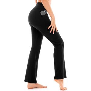 High Waist Mini Flared Leggings for Women, Tummy Control Casual Flare Yoga Pants for Yoga Workout Gym, Size: Medium