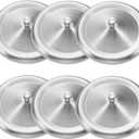 6 Pcs 9.5cm/3.7inch Stainless Steel Cup Cover Coffee Mug Seal Cap Water Beverage Drinking Universal Lid for Hot Tea Home Kitchen Camping