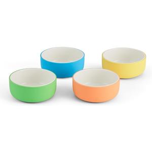 Elk and Friends Kids Porcelain Bowls with Silicone Sleeves | Suitable for Babies/Toddlers | Microwave & Dishwasher Safe | Non Slip Dinnerware | Snack Dishes | 4 Pack