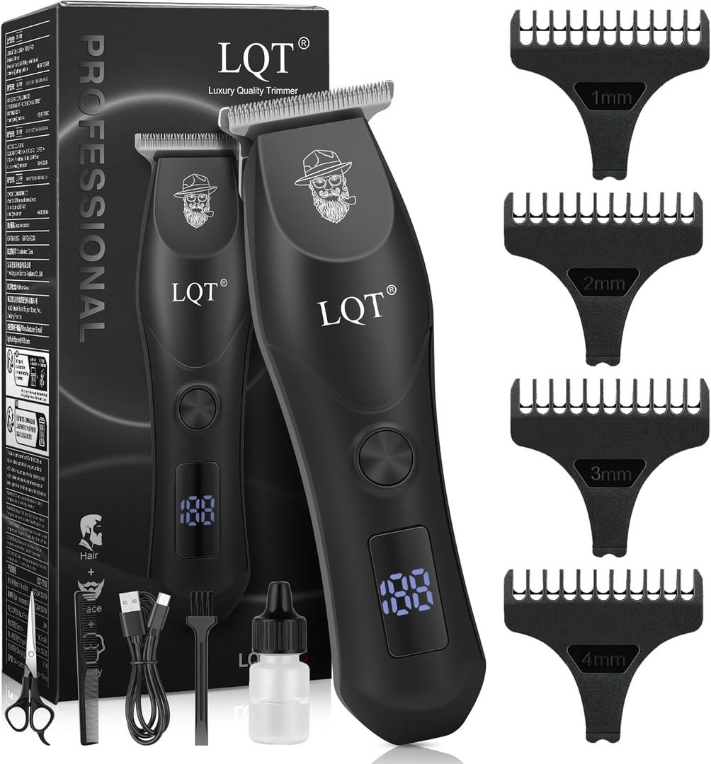 Professional Hair Clippers for Men - Cordless & Corded Dual Mode, 2-Speed & LCD Display, Complete Barber Kit, Scissors, Guide Combs, Rechargeable Beard/Hair Trimmer for Home & Professional Use