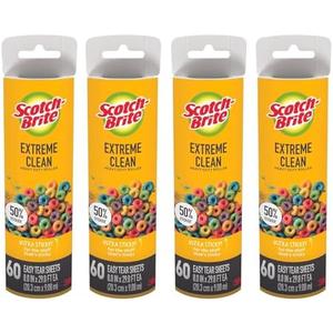 Wide Lint Roller Refills Cat Dog Pet Hair Animal Fur Remover Clothing Upholstery, 60 Per Refill, Pack of 4 (240 Sheets Total)