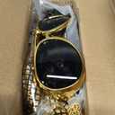 YIGMAW 70s Outfits for Men,7 pcs Disco Costume set(Gold, M)