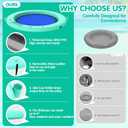 Inflatable Water Hammock Floating Dock, 10/8/6FT Round Floating Ring with Water Ladder and Cup Holder, Inflatable Dock Floating Platform Island Raft Tanning Pool Float for Lake Beach