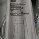 Medline Two-Button Folding Walker for Seniors, 5" Wheels, 32.5" to 39.5" Height, 400-lb. Capacity