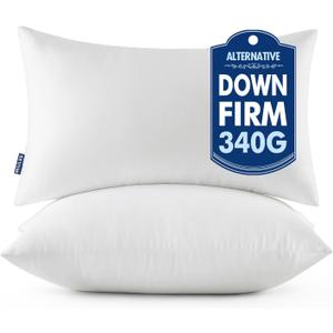 MIULEE Throw Pillows Inserts, Pack of 2 12x24 Inch 100% Virgin Fiber Filling Bed Couch Pillows