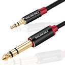 SHULIANCABLE 3.5mm to 6.35mm Stereo Audio Cable, 6.35 1/4" Male to 3.5 1/8" Male TRS Stereo Audio Cable for Guitar,iPod, Laptop, Home Theater Devices,Smartphones,and Amplifiers (3.3Ft/1M)