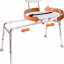 Eagle Health Supplies Sliding Shower Chair Tub Transfer Bench with Swivel Seat, FSA/HSA Eligible, Height Adjustable Shower Benches for Inside Shower, Shower Seat for Elderly and Disabled, 77662