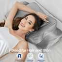 Satin Pillowcase for Cervical Pillows, (Cover Only) Fit for Orthopedic Neck Support Pillow, Silky Smooth Pillowcase Cover with Zipper Closure (Gray)