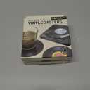 2 x Funny Retro Vinyl Record Coasters, Creative Drink Coasters Set of 6 with Vinyl Record Player Holder for Music Lovers, Housewarming Hostess Gifts, Birthday and White Elephant Gifts Ideas