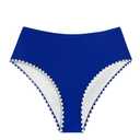 ZAFUL Women's High Cut Bikini Bottom - Bathing Suit Bottom with Modest Coverage High Waist Swim Bottom (Blue XL) (Blue, XL)